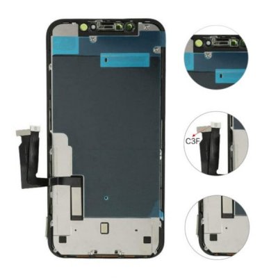 iPhone XR LCD Skärm C3F Modell Svart