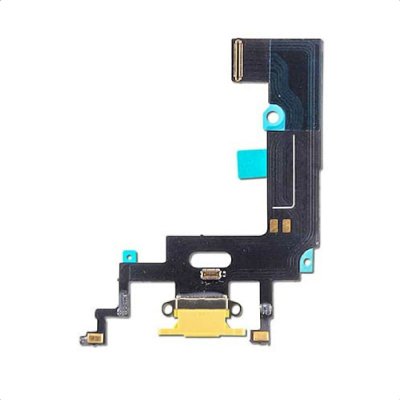iphone xr laddkontakt laddningsport gul yellow flexkabel