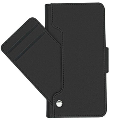 iphone xs max flip stand tpu läder fodral svartskal miniplånbok ficka