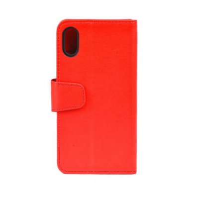 iphone xs max pu läderfodral extra kortfack röd