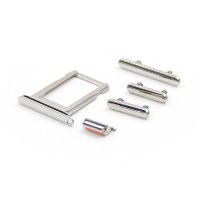 iPhone XS Max Simkortshållare Sidoknappar Silver