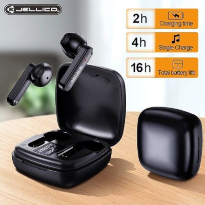 Jellico TWS9 Bluetooth v5.0 Wireless Headset IPX5 Smart Touch Magnetic In Ear Hörlurar Black Svart