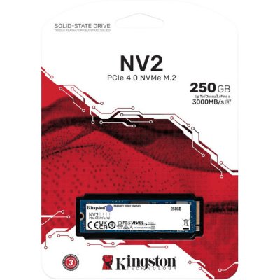 Kingston 250 GB Solid State Drive M.2 2280 Intern SSD Hårdisk PCI Express NVMe 4.0x4 3000mbps