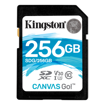 Kingston 256GB SDXC Canvas Go 90R45W CL10 U3 V30