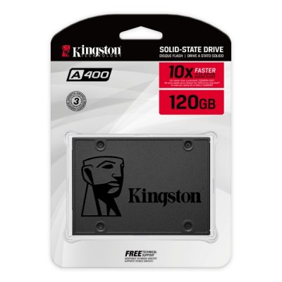 Kingston A400 120 GB Solid State Drive 2.5 tum Intern SATA SSD Hårddisk Max 500MB per sekund write och 320MB per sekund read