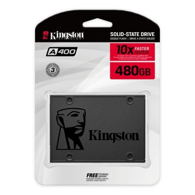 Kingston A400 480 GB Solid State Drive 2.5 tum Intern SATA SSD Hårddisk Max 500MB per sekund write och 450MB per sekund read