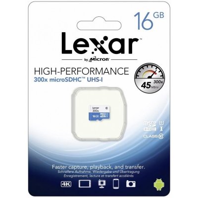 Lexar MicroSDHC 16GB UHS-I 300X, 45MB/s