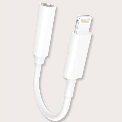Lightning till 3,5 mm Adapter för hörlurar till iPhone - Vit