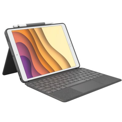 logitech combo touch för ipad air tredje generation och ipad pro 10.5 tum grå