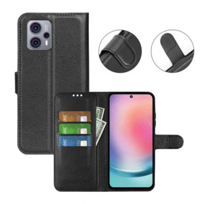 Motorola Moto G23 Plånboksfodral med Stativ Svart