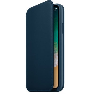 Apple IPhone X/XS Läderfodral Folio Kosmosblå