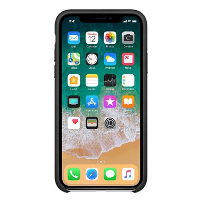 Apple Läderskal Original för iPhone X - Svart