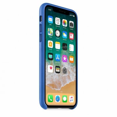 Apple Läderskal Original för iPhone XS blå