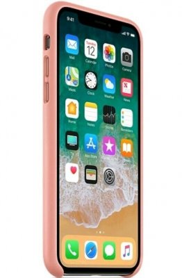 Apple Läderskal Original för iPhone XS Soft Rosa