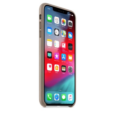Apple iPhone XS Max Original Läderskal, Mullvadsgrå