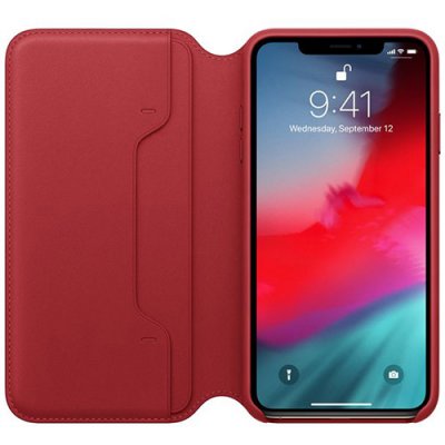 Apple iPhone XS Max Läderfodral Folio (PRODUCT) - Röd