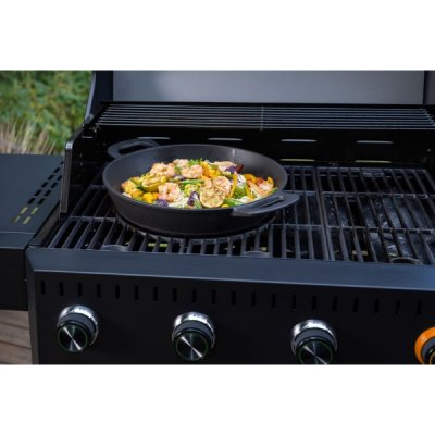 MUSTANG Wokpanna i gjutjärn passar till Multigrill 30 cm