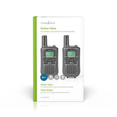 Nedis Walkie-Talkie 2 x handenheter 5km PTT VOX 2,5h Svart