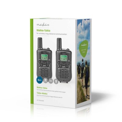 Nedis Walkie-Talkie 2 x handenheter 5km PTT VOX 2,5h Svart