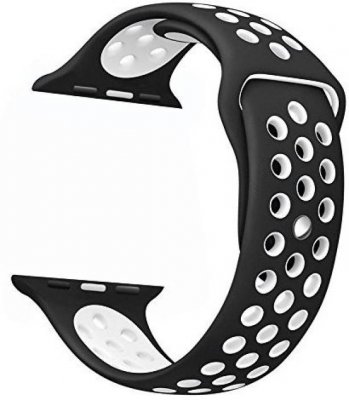 Apple Watch Armband 38mm svart vit baksida