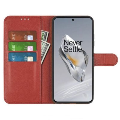OnePlus 12 5G Plånboksfodral med Stativ Brun