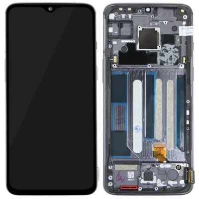 oneplus 7 original display med ram skärm grå