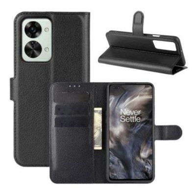 OnePlus Nord 2T Plånboksfodral med stativ Svart
