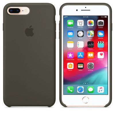 Apple iPhone 8 Plus Silikonskal Original - Dark Olive