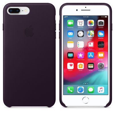 Apple iPhone 8 Plus Läderskal Original - Dark Aubergine