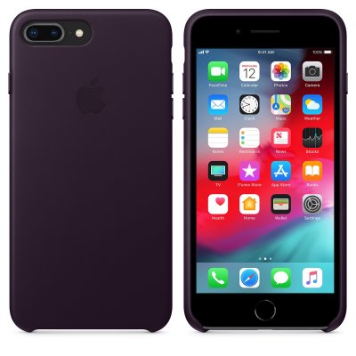 Apple iPhone 7 Plus Läderskal Original - Dark Aubergine