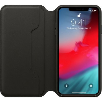original apple iPhone XS Max Läderfodral Folio Svart