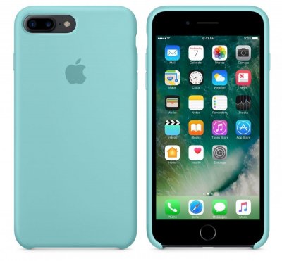 original Apple iPhone 7 Plus / 8 Plus Silikon skal Sea Blue
