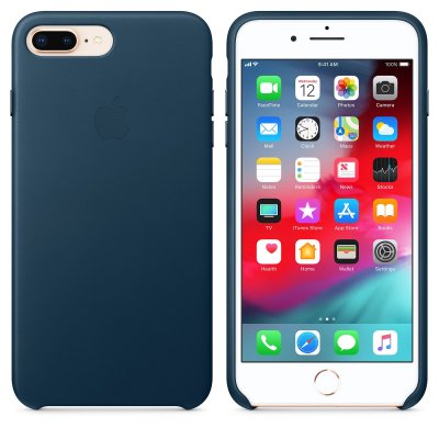 Apple iPhone 8 Plus / 7 Plus Läderskal Original - Kosmosblå