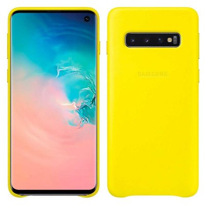 Samsung Galaxy S10 Läder Skal Gul