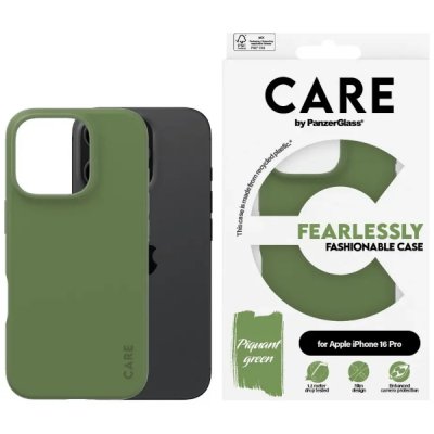 PanzerGlass Care Fashionable Case till iPhone 16 Grön