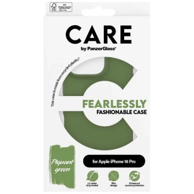 PanzerGlass Care Fashionable Case till iPhone 16 Grön