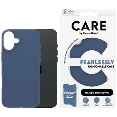 PanzerGlass Care Fashionable Case till iPhone 16 Plus Blå