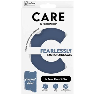PanzerGlass Care Fashionable Case till iPhone 16 Plus Blå
