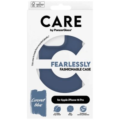 PanzerGlass Care Fashionable Case till iPhone 16 Plus Blå