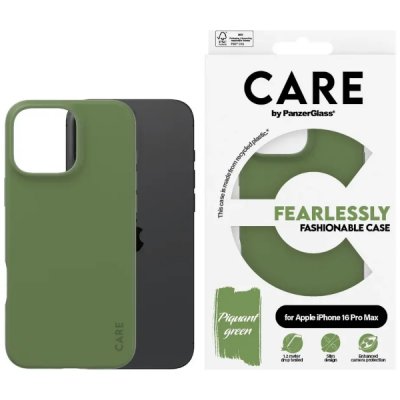 PanzerGlass Care Fashionable Case till iPhone 16 Pro Max Grön