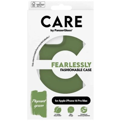 PanzerGlass Care Fashionable Case till iPhone 16 Pro Max Grön