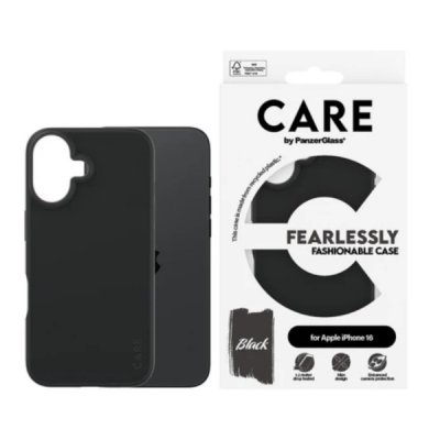 PanzerGlass Care Fashionable Case till iPhone 16 Svart