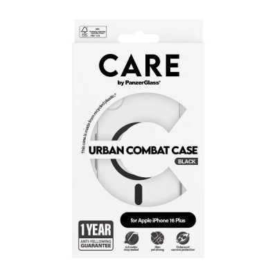PanzerGlass Care iPhone 16 Plus Urban Combat Case Magsafe Svart