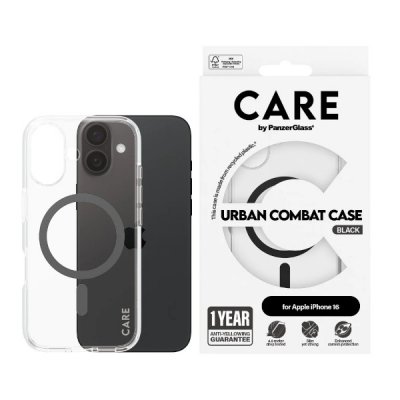 PanzerGlass Care iPhone 16 Urban Combat Case Magsafe Svart