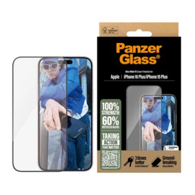 PanzerGlass Skärmskydd Apple iPhone 16 Plus iPhone 15 Plus Ultrawide Passform