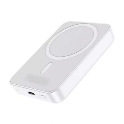 Powerbank Magnetisk med Trådlös Laddning 10000 mAh Vit