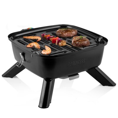 Princess Bärbar hybridgrill 2 i 1 elektrisk eller kol