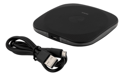 DELTACO trådlös laddare, Qi 1.2, 5W, LED-indikatorer, Svart