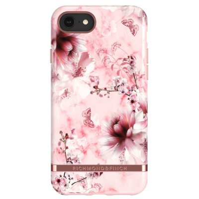 richmond & finch iphone 6 6s 7 8 pink marble floral blommigt rosa skal ipx 678 605