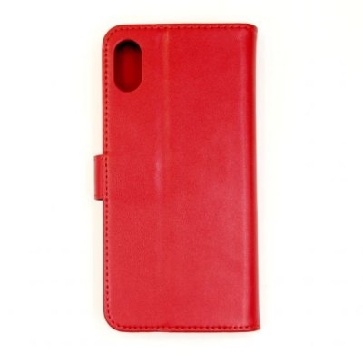 iphone xs max pu läderfodral extra kortfack röd